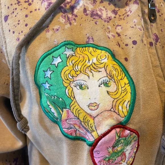 Ed Hardy by Christian Audigier Women’s Hoodie with Hollywood Koi Fish - Picture 7 of 12